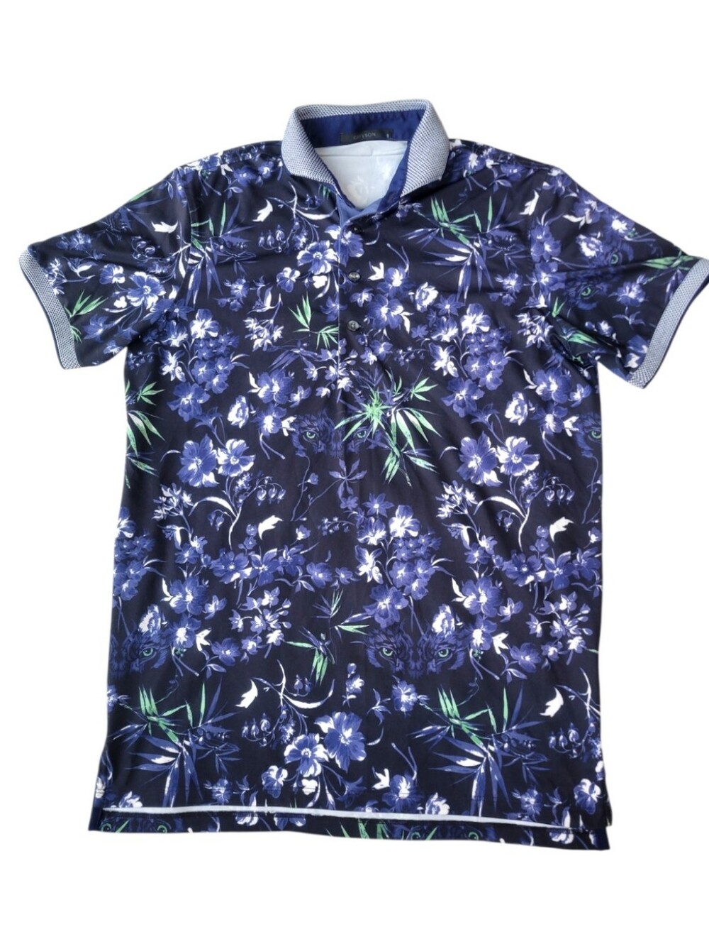 Greyson Golf Polo Floral Wolf Navy Black Small